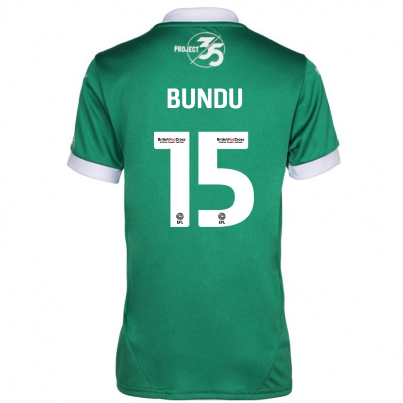 Danxen Mænd Mustapha Bundu #15 Grøn Hvid Hjemmebane Spillertrøjer 2024/25 Trøje T-Shirt
