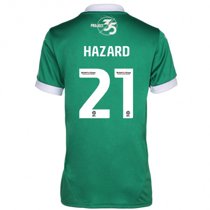 Danxen Mænd Conor Hazard #21 Grøn Hvid Hjemmebane Spillertrøjer 2024/25 Trøje T-Shirt