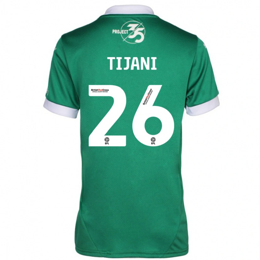 Danxen Mænd Muhamed Tijani #26 Grøn Hvid Hjemmebane Spillertrøjer 2024/25 Trøje T-Shirt