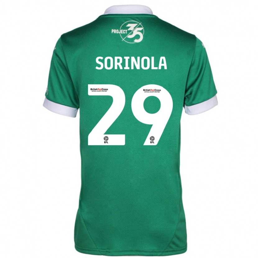 Danxen Mænd Matthew Sorinola #29 Grøn Hvid Hjemmebane Spillertrøjer 2024/25 Trøje T-Shirt
