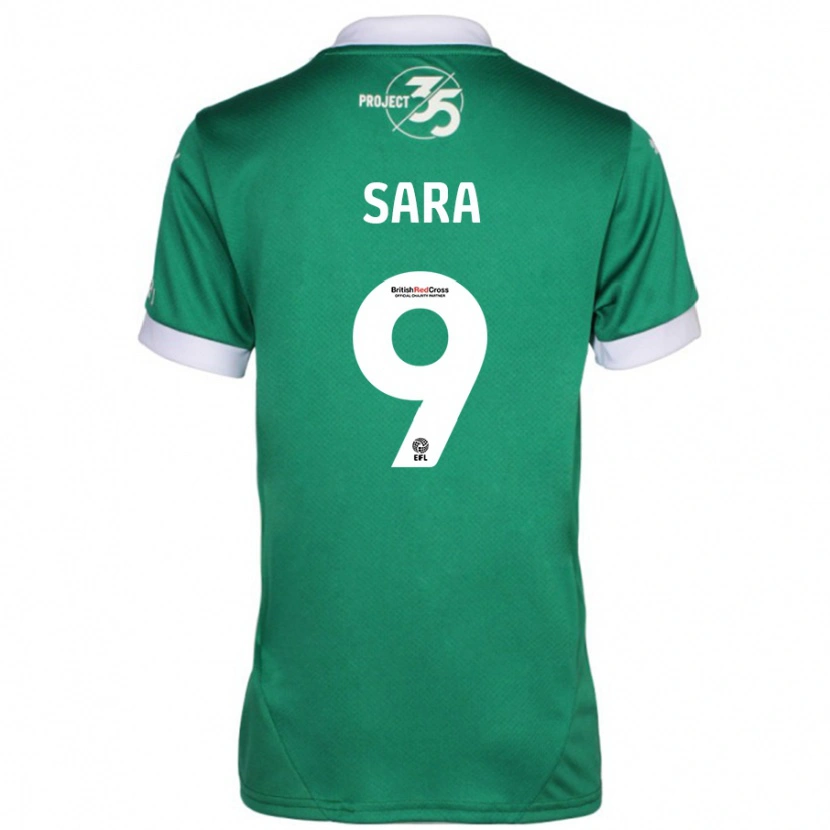 Danxen Mænd Ellie Sara #9 Grøn Hvid Hjemmebane Spillertrøjer 2024/25 Trøje T-Shirt