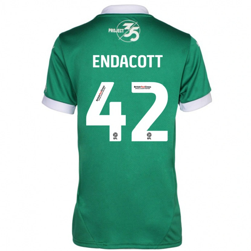 Danxen Mænd Jack Endacott #42 Grøn Hvid Hjemmebane Spillertrøjer 2024/25 Trøje T-Shirt