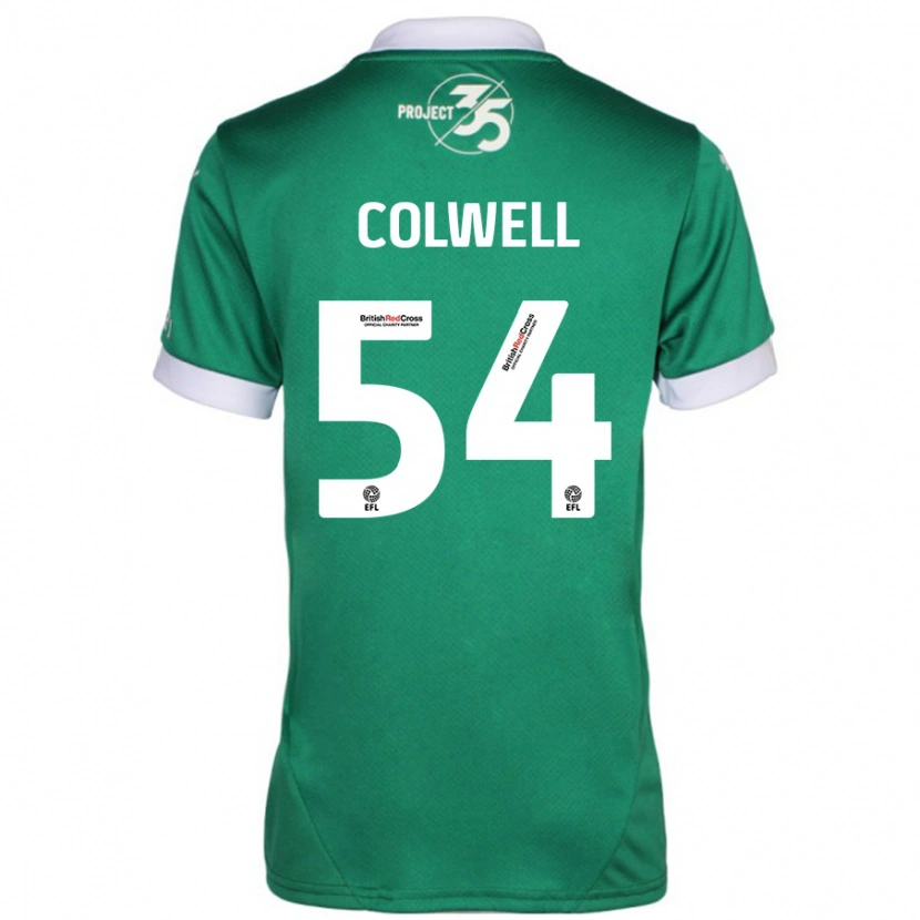 Danxen Mænd Lewis Colwell #54 Grøn Hvid Hjemmebane Spillertrøjer 2024/25 Trøje T-Shirt