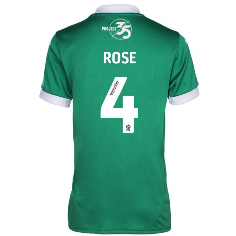 Danxen Mænd Jemma Rose #4 Grøn Hvid Hjemmebane Spillertrøjer 2024/25 Trøje T-Shirt