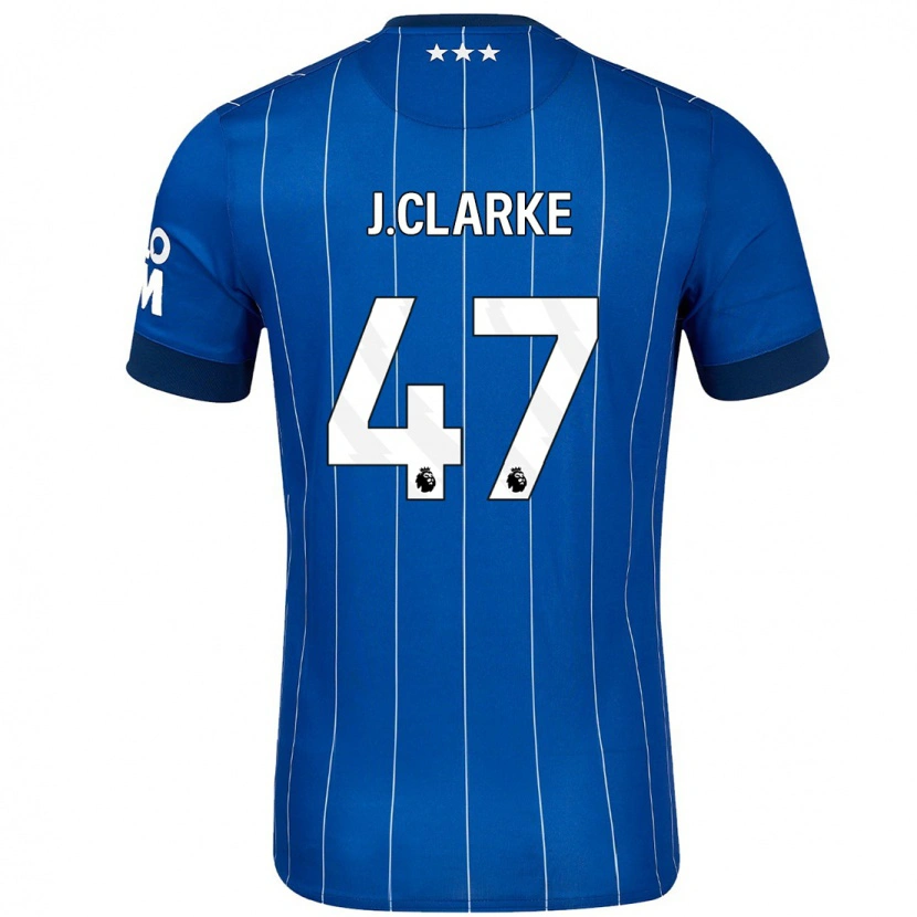 Danxen Mænd Jack Clarke #47 Marineblå Hjemmebane Spillertrøjer 2024/25 Trøje T-Shirt