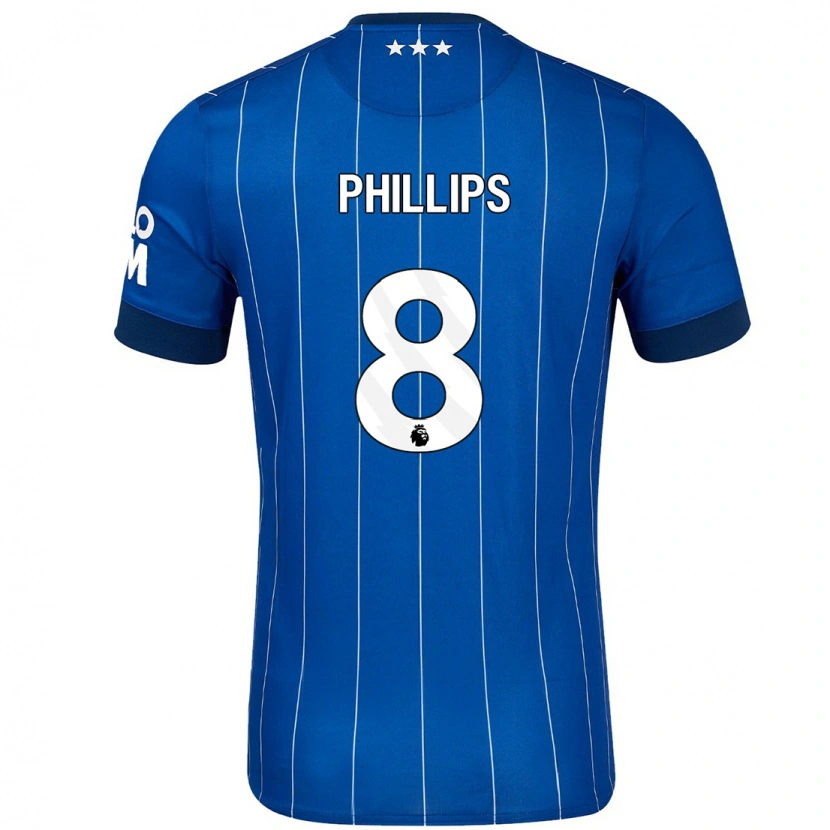 Danxen Mænd Kalvin Phillips #8 Marineblå Hjemmebane Spillertrøjer 2024/25 Trøje T-Shirt