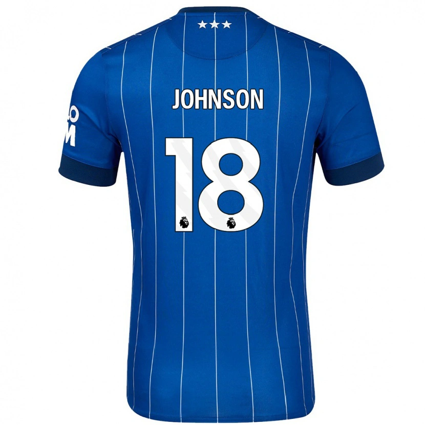 Danxen Mænd Ben Johnson #18 Marineblå Hjemmebane Spillertrøjer 2024/25 Trøje T-Shirt