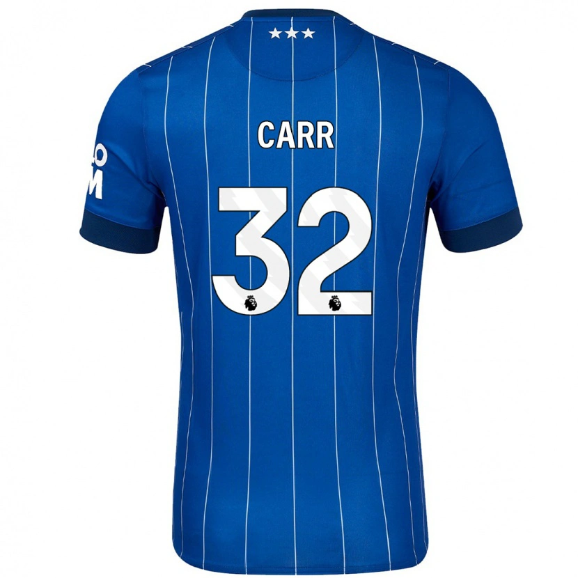 Danxen Mænd Ryan Carr #32 Marineblå Hjemmebane Spillertrøjer 2024/25 Trøje T-Shirt
