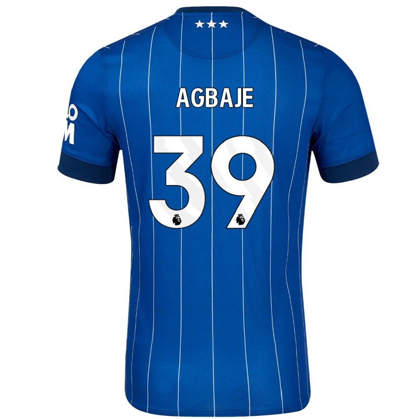 Danxen Mænd Edwin Agbaje #39 Marineblå Hjemmebane Spillertrøjer 2024/25 Trøje T-Shirt