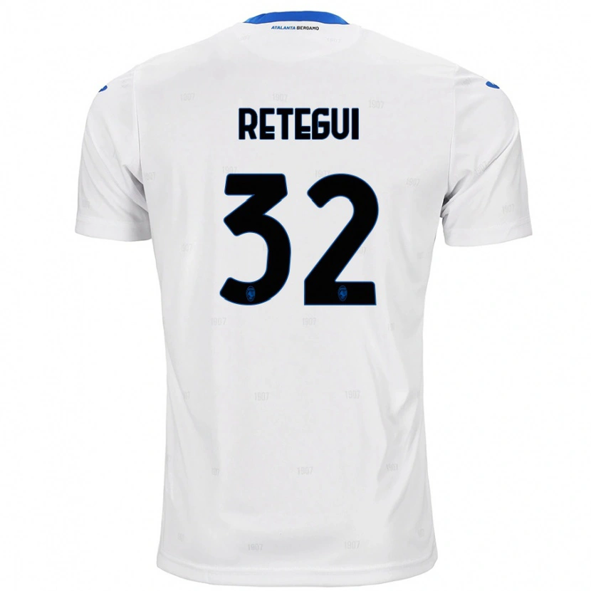 Danxen Mænd Mateo Retegui #32 Hvid Udebane Spillertrøjer 2024/25 Trøje T-Shirt