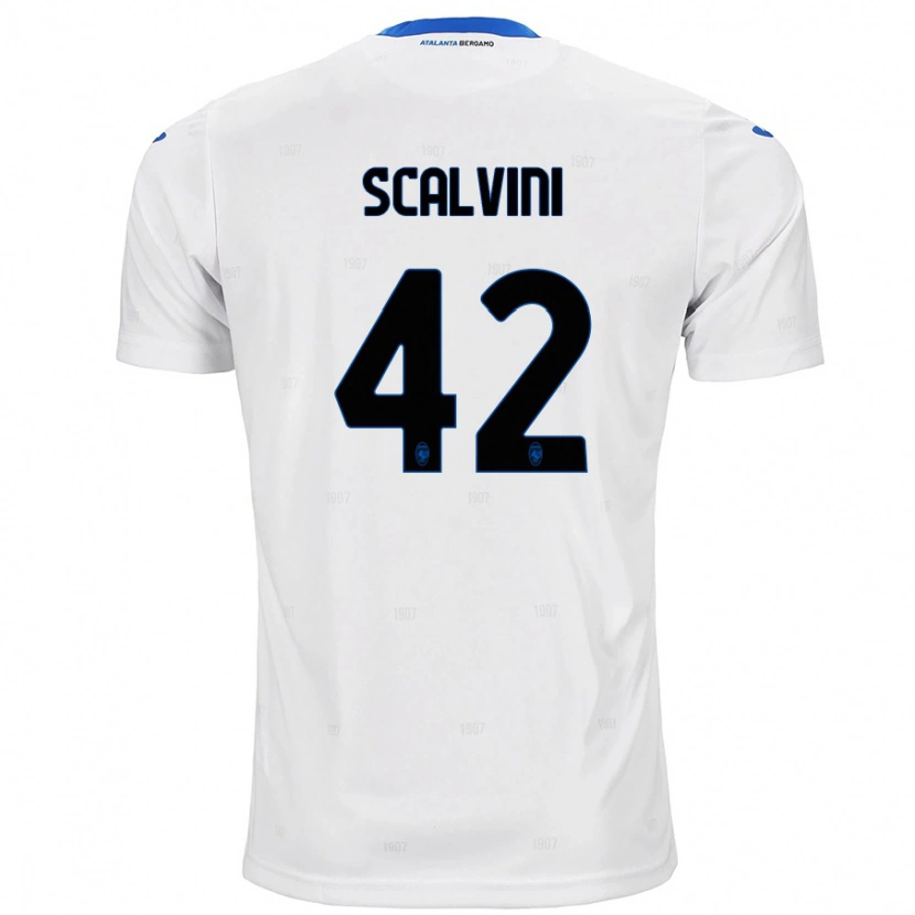 Danxen Mænd Giorgio Scalvini #42 Hvid Udebane Spillertrøjer 2024/25 Trøje T-Shirt