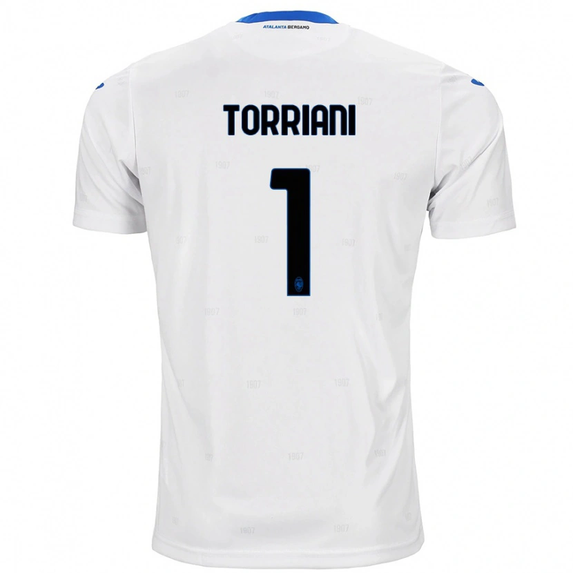 Danxen Mænd Andrea Torriani #1 Hvid Udebane Spillertrøjer 2024/25 Trøje T-Shirt