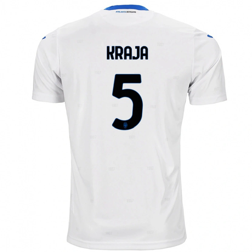 Danxen Mænd Erdis Kraja #5 Hvid Udebane Spillertrøjer 2024/25 Trøje T-Shirt