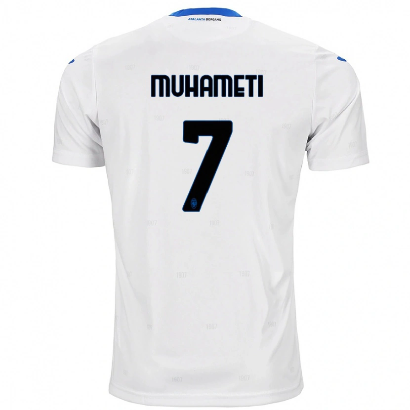 Danxen Mænd Endri Muhameti #7 Hvid Udebane Spillertrøjer 2024/25 Trøje T-Shirt