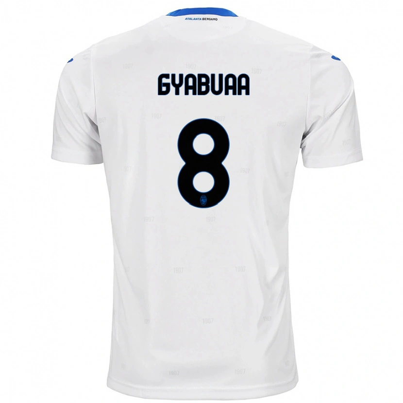 Danxen Mænd Emmanuel Gyabuaa #8 Hvid Udebane Spillertrøjer 2024/25 Trøje T-Shirt