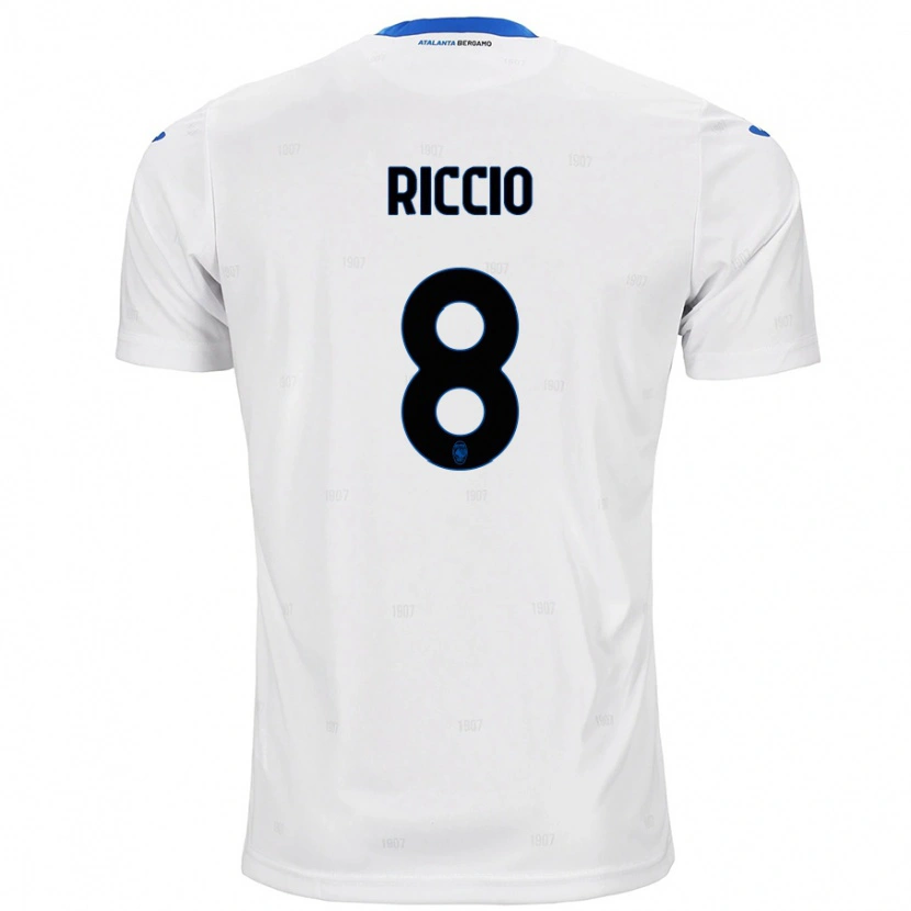 Danxen Mænd Lorenzo Riccio #8 Hvid Udebane Spillertrøjer 2024/25 Trøje T-Shirt