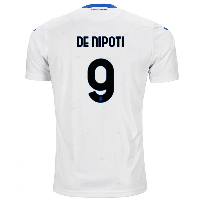 Danxen Mænd Tommaso De Nipoti #9 Hvid Udebane Spillertrøjer 2024/25 Trøje T-Shirt