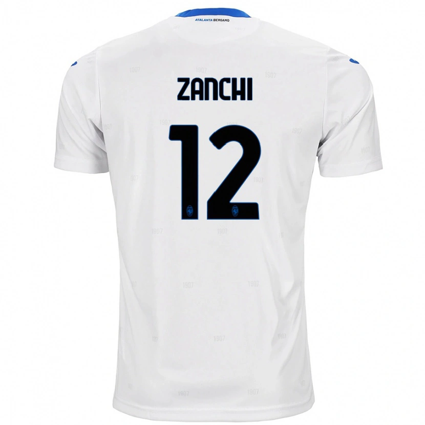 Danxen Mænd Edoardo Zanchi #12 Hvid Udebane Spillertrøjer 2024/25 Trøje T-Shirt