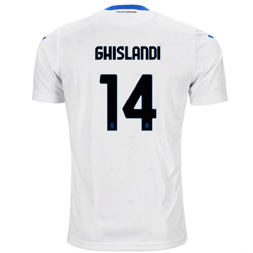Danxen Mænd Davide Ghislandi #14 Hvid Udebane Spillertrøjer 2024/25 Trøje T-Shirt