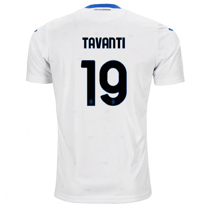 Danxen Mænd Mattia Tavanti #19 Hvid Udebane Spillertrøjer 2024/25 Trøje T-Shirt