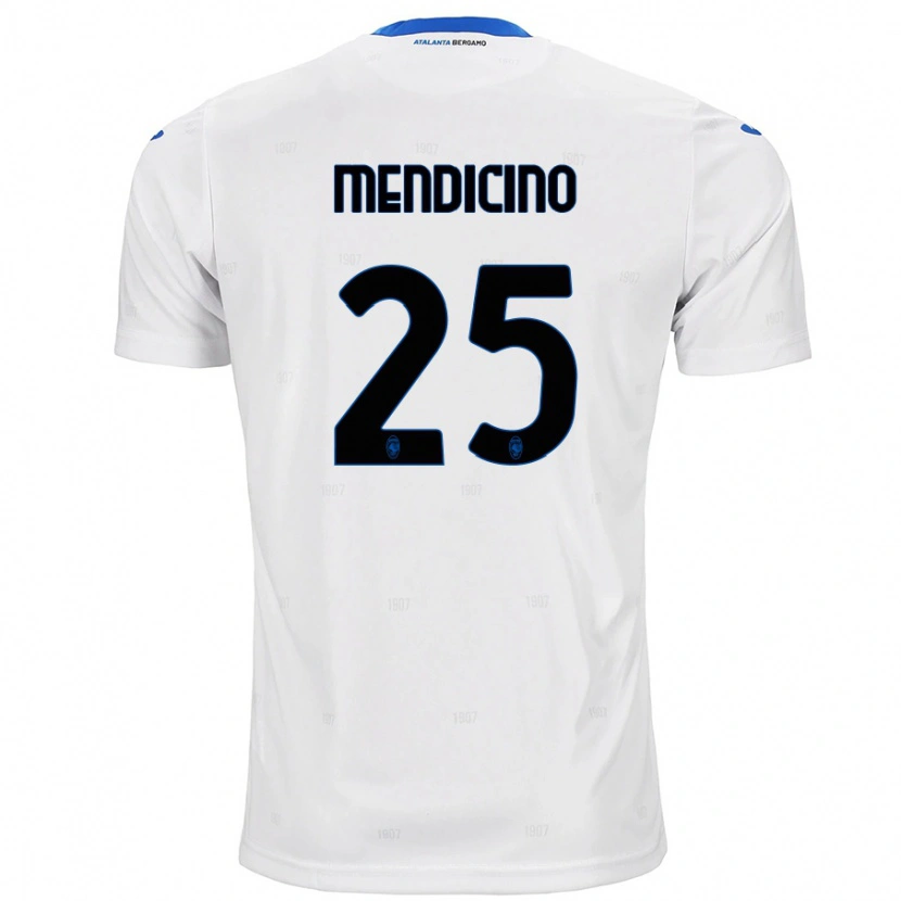 Danxen Mænd Leonardo Mendicino #25 Hvid Udebane Spillertrøjer 2024/25 Trøje T-Shirt