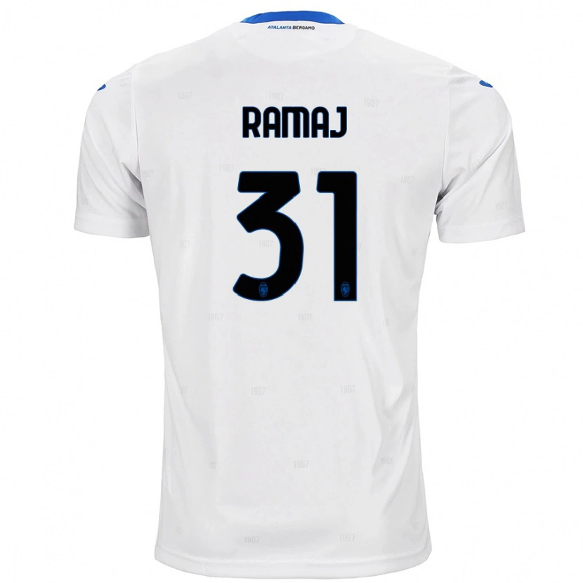Danxen Mænd Gabriel Ramaj #31 Hvid Udebane Spillertrøjer 2024/25 Trøje T-Shirt