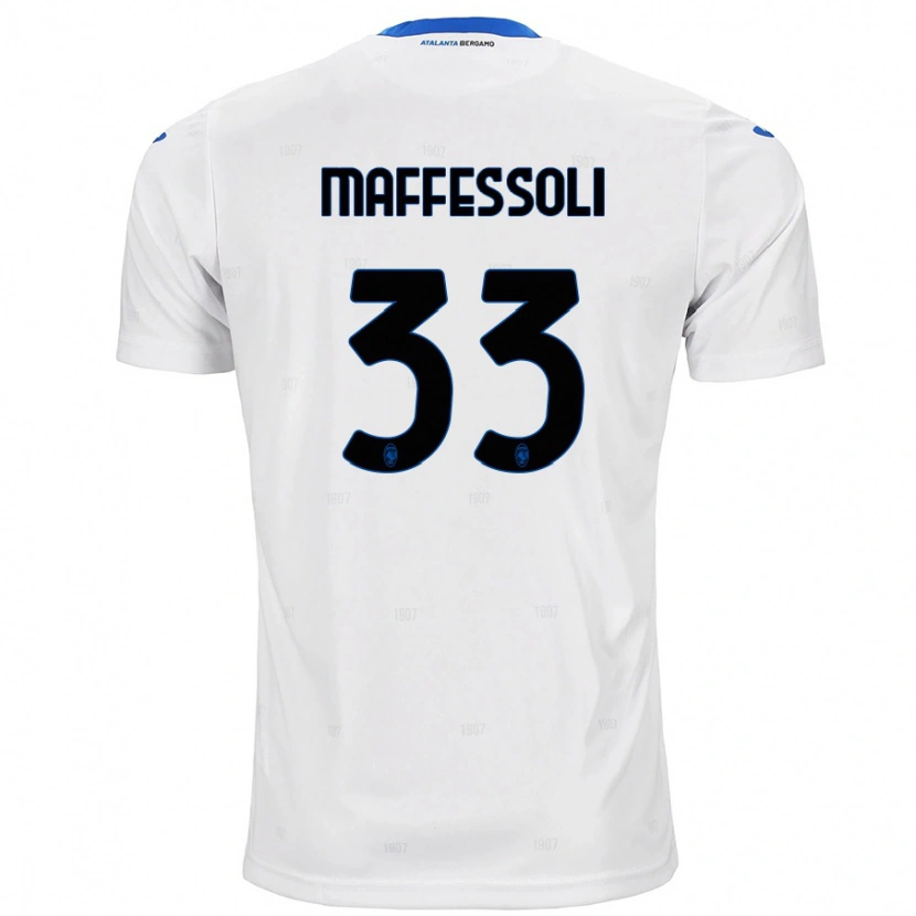 Danxen Mænd Manuel Maffessoli #33 Hvid Udebane Spillertrøjer 2024/25 Trøje T-Shirt