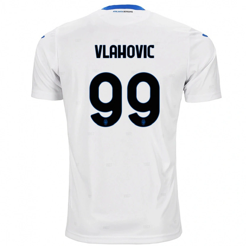 Danxen Mænd Vanja Vlahovic #99 Hvid Udebane Spillertrøjer 2024/25 Trøje T-Shirt