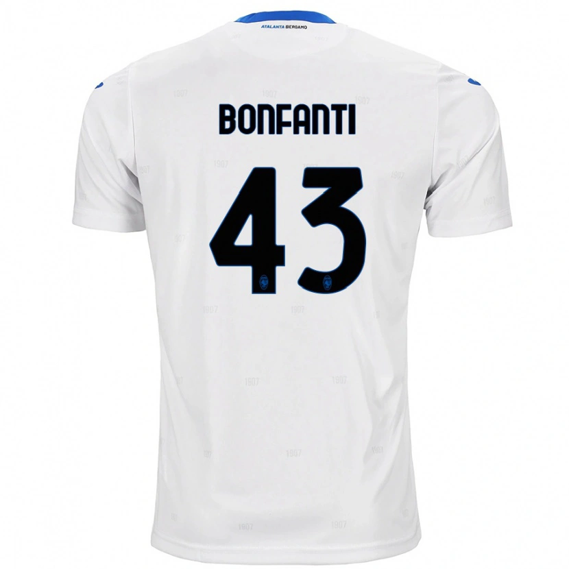 Danxen Mænd Giovanni Bonfanti #43 Hvid Udebane Spillertrøjer 2024/25 Trøje T-Shirt