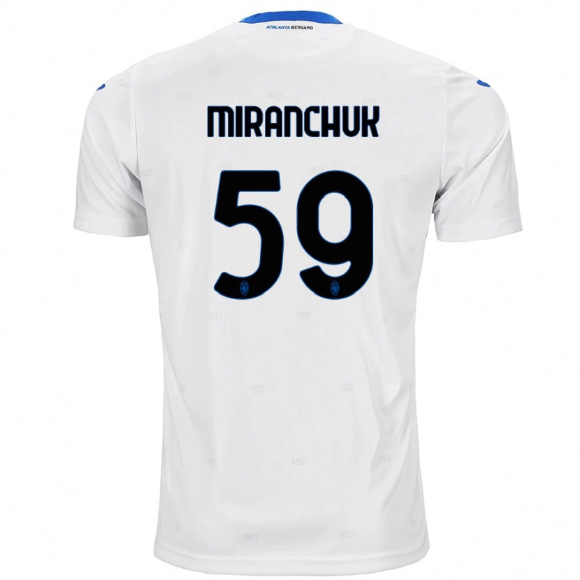 Danxen Mænd Aleksey Miranchuk #59 Hvid Udebane Spillertrøjer 2024/25 Trøje T-Shirt