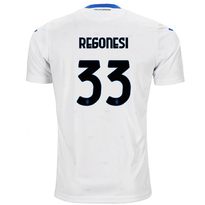 Danxen Mænd Iacopo Regonesi #33 Hvid Udebane Spillertrøjer 2024/25 Trøje T-Shirt