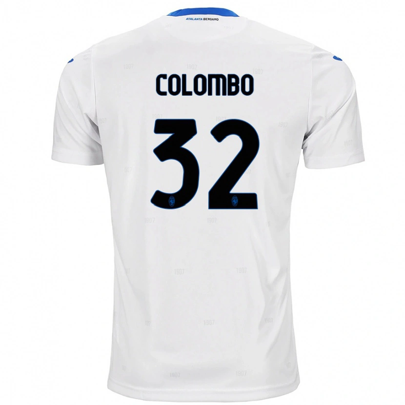 Danxen Mænd Matteo Colombo #32 Hvid Udebane Spillertrøjer 2024/25 Trøje T-Shirt
