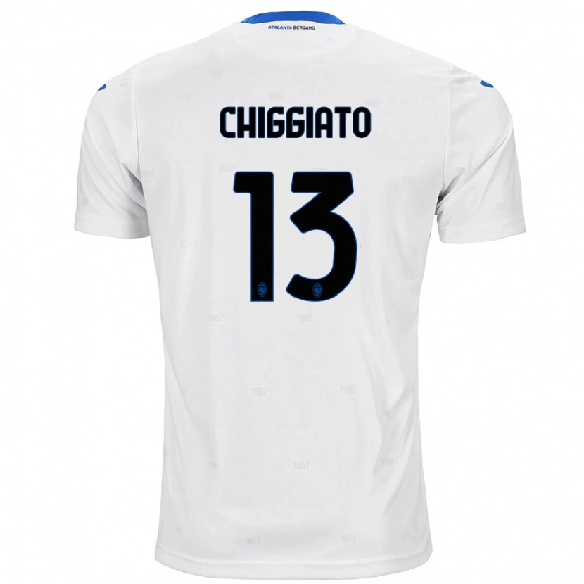 Danxen Mænd Gabriele Chiggiato #13 Hvid Udebane Spillertrøjer 2024/25 Trøje T-Shirt