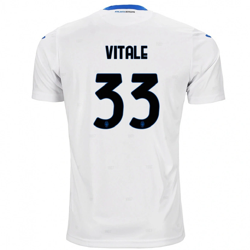 Danxen Mænd Francesca Vitale #33 Hvid Udebane Spillertrøjer 2024/25 Trøje T-Shirt