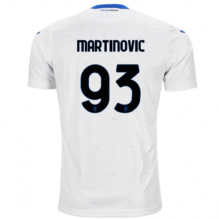 Danxen Mænd Melania Martinovic #93 Hvid Udebane Spillertrøjer 2024/25 Trøje T-Shirt