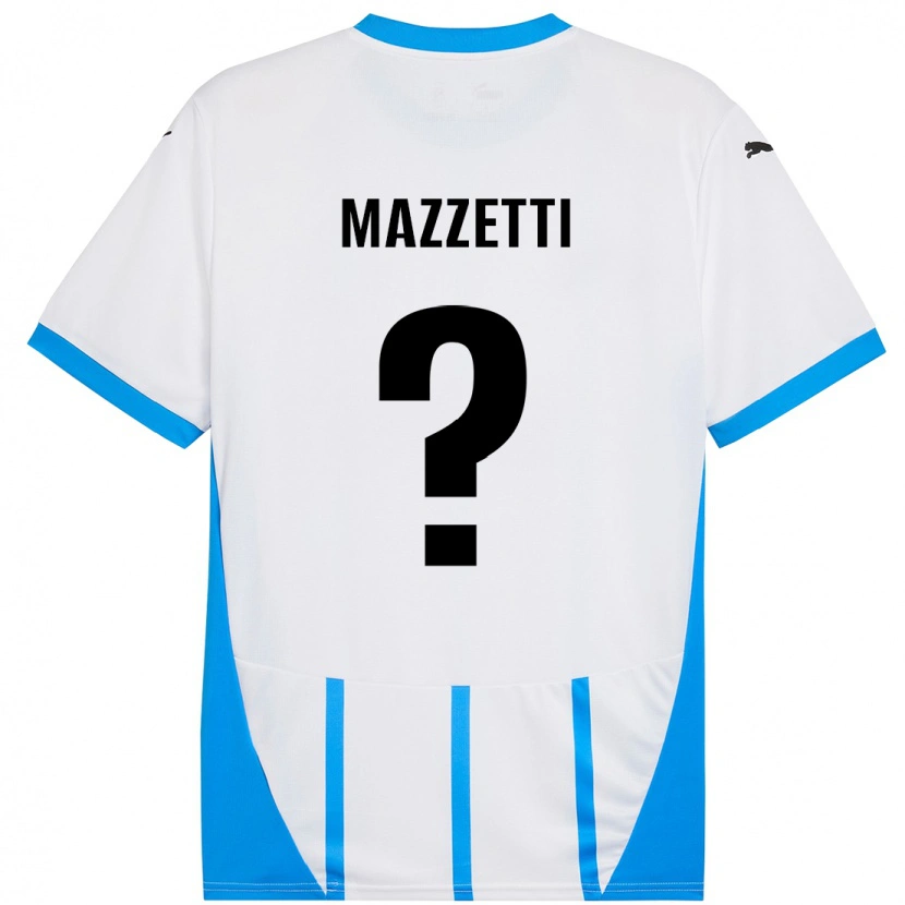 Danxen Mænd Riccardo Mazzetti #0 Hvid Blå Udebane Spillertrøjer 2024/25 Trøje T-Shirt