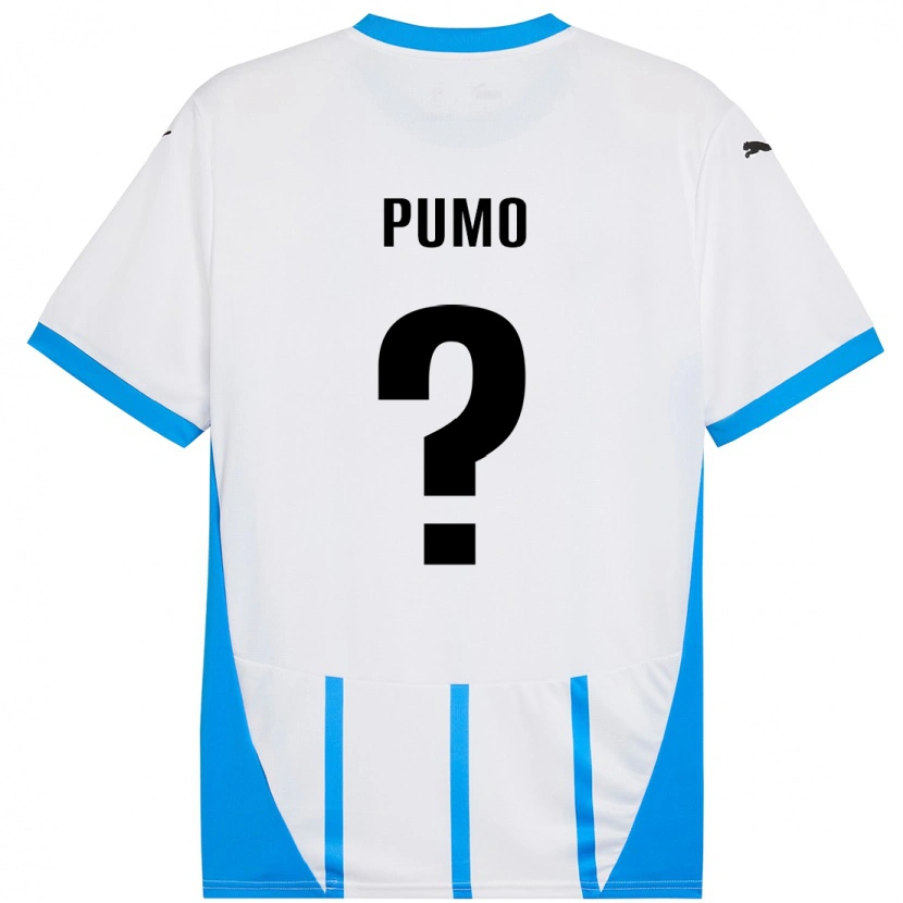 Danxen Mænd Samuele Pumo #0 Hvid Blå Udebane Spillertrøjer 2024/25 Trøje T-Shirt