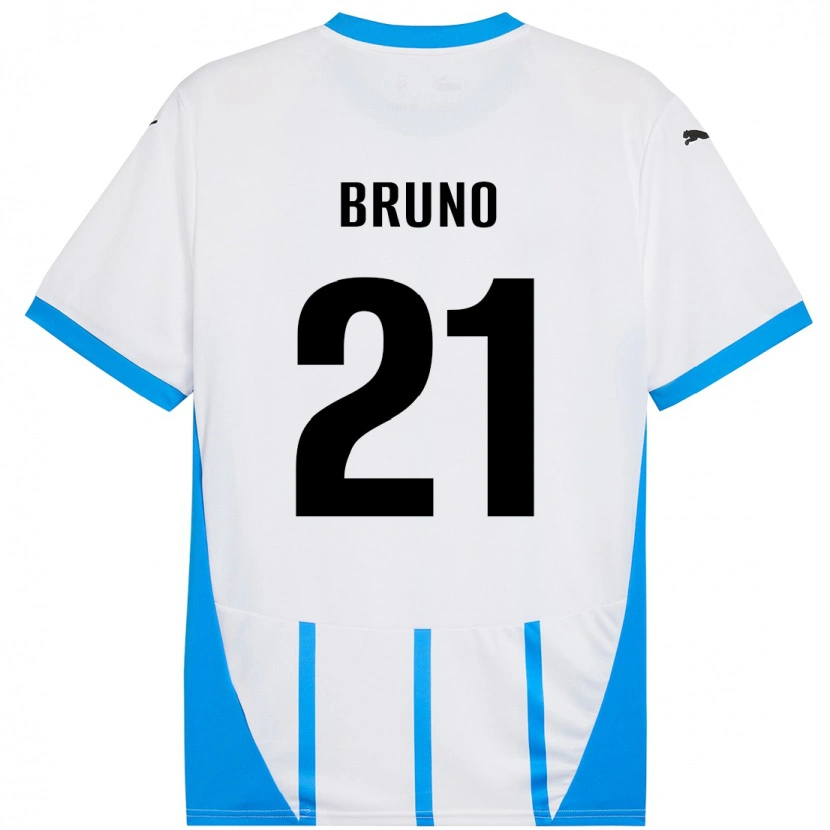 Danxen Mænd Kevin Bruno #21 Hvid Blå Udebane Spillertrøjer 2024/25 Trøje T-Shirt