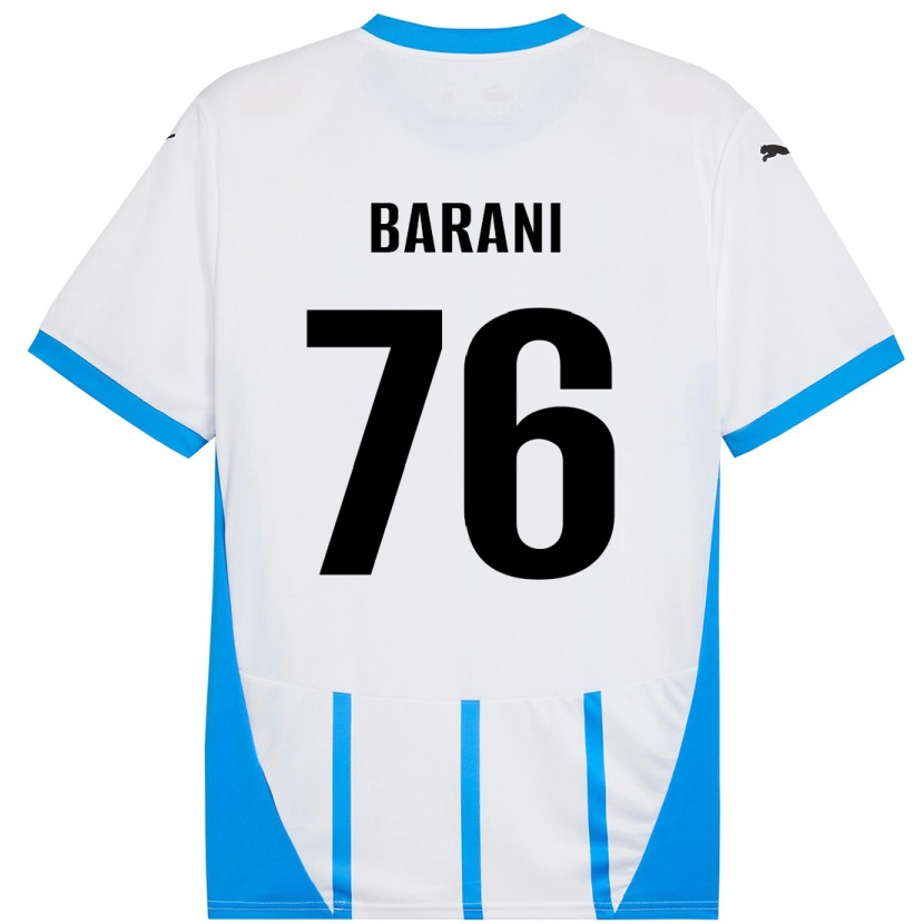 Danxen Mænd Luca Barani #76 Hvid Blå Udebane Spillertrøjer 2024/25 Trøje T-Shirt