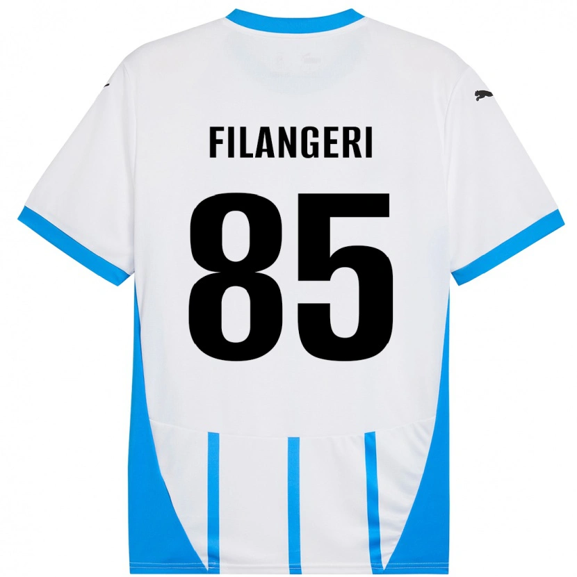 Danxen Mænd Maria Luisa Filangeri #85 Hvid Blå Udebane Spillertrøjer 2024/25 Trøje T-Shirt