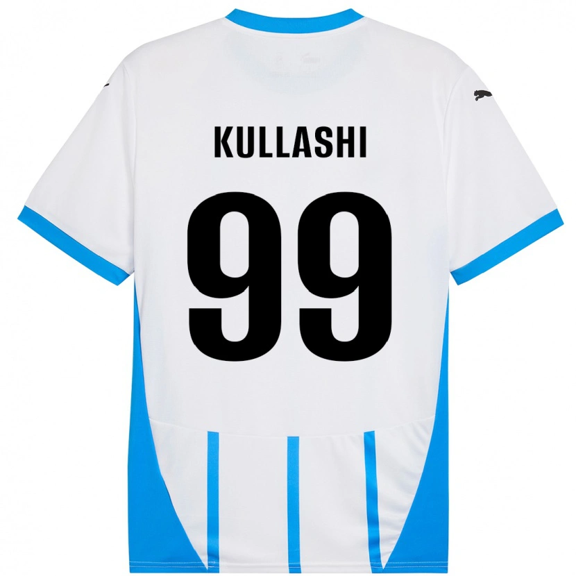 Danxen Mænd Loreta Kullashi #99 Hvid Blå Udebane Spillertrøjer 2024/25 Trøje T-Shirt