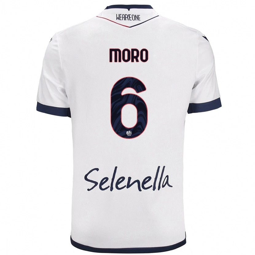 Danxen Mænd Nikola Moro #6 Hvid Kongeblå Udebane Spillertrøjer 2024/25 Trøje T-Shirt