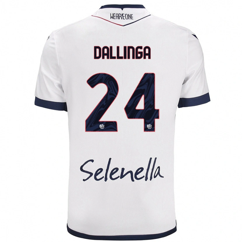 Danxen Mænd Thijs Dallinga #24 Hvid Kongeblå Udebane Spillertrøjer 2024/25 Trøje T-Shirt