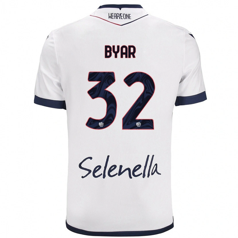 Danxen Mænd Naïm Byar #32 Hvid Kongeblå Udebane Spillertrøjer 2024/25 Trøje T-Shirt