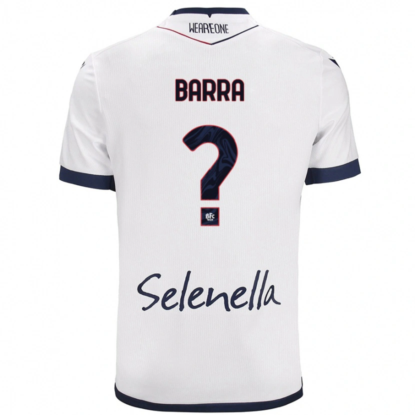 Danxen Mænd Edoardo Barra #0 Hvid Kongeblå Udebane Spillertrøjer 2024/25 Trøje T-Shirt