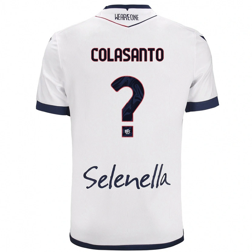 Danxen Mænd Pietro Colasanto #0 Hvid Kongeblå Udebane Spillertrøjer 2024/25 Trøje T-Shirt