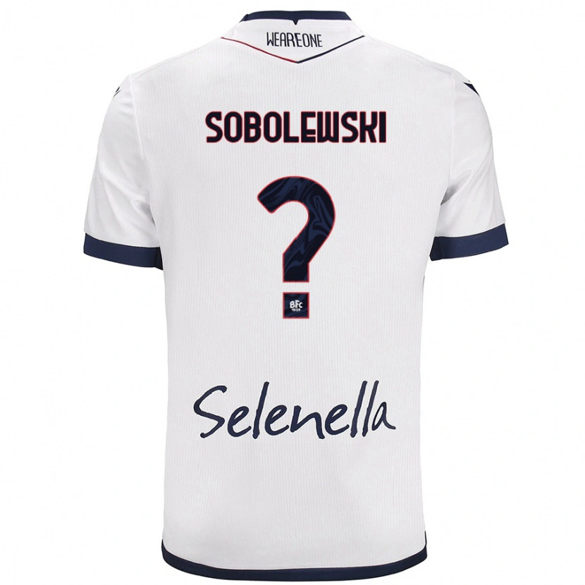 Danxen Mænd Konrad Sobolewski #0 Hvid Kongeblå Udebane Spillertrøjer 2024/25 Trøje T-Shirt