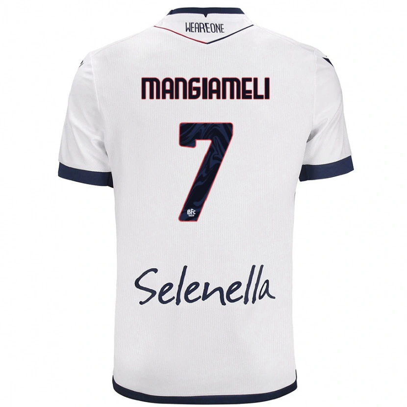 Danxen Mænd Federico Mangiameli #7 Hvid Kongeblå Udebane Spillertrøjer 2024/25 Trøje T-Shirt