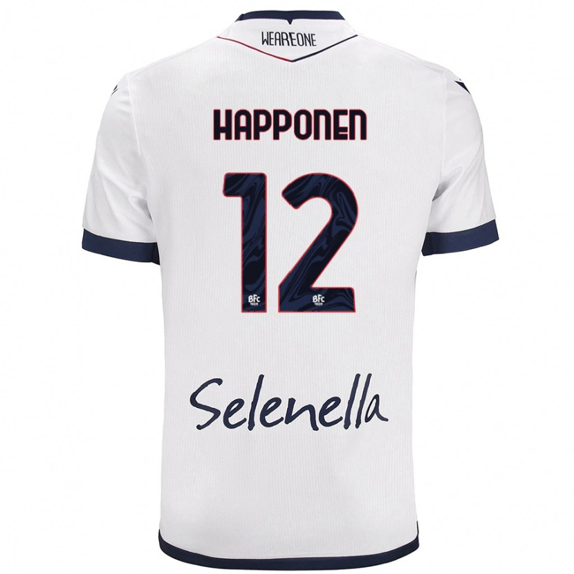 Danxen Mænd Ukko Happonen #12 Hvid Kongeblå Udebane Spillertrøjer 2024/25 Trøje T-Shirt
