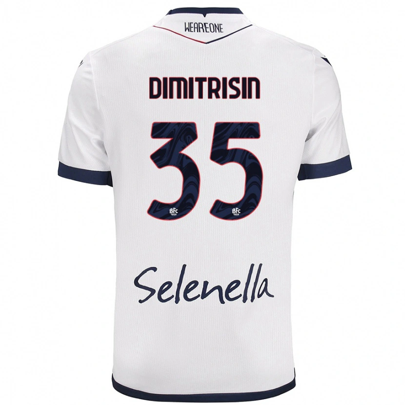 Danxen Mænd Danila Dimitrișin #35 Hvid Kongeblå Udebane Spillertrøjer 2024/25 Trøje T-Shirt